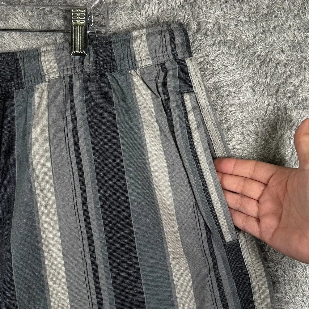 Katin Shorts Mens 2XL Gray Striped Linen Blend Drawstring Chino Pockets Casual - Picture 10 of 12
